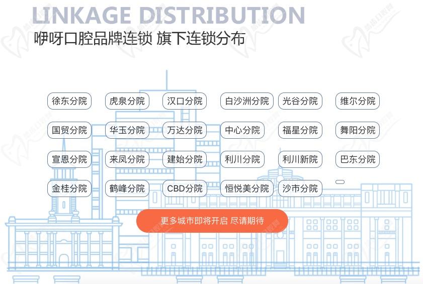 武汉咿呀口腔各分院分布