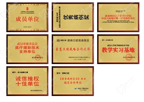 南昌德韩口腔荣誉认证