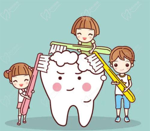 清洁牙齿漫画图