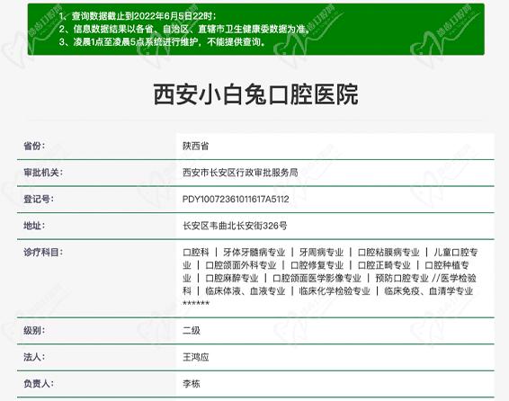 西安小白兔口腔医院资质