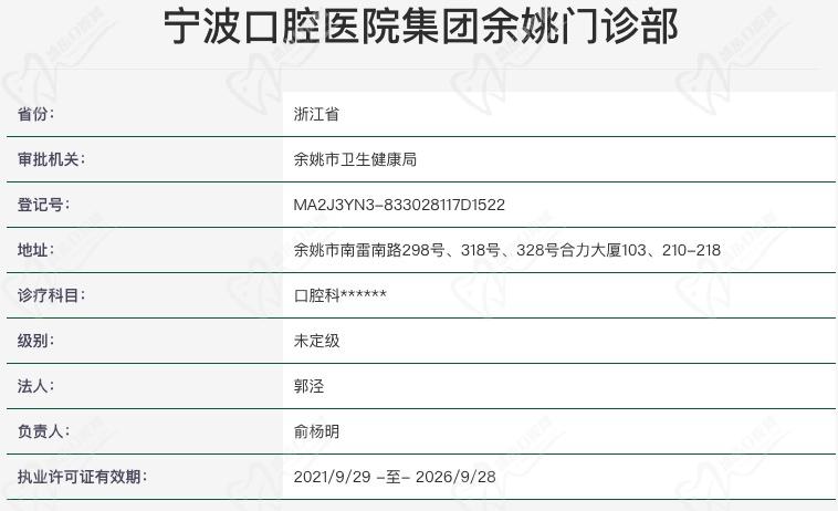 宁波口腔医院余姚分院