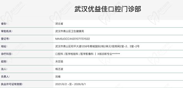 武汉优益佳口腔认证