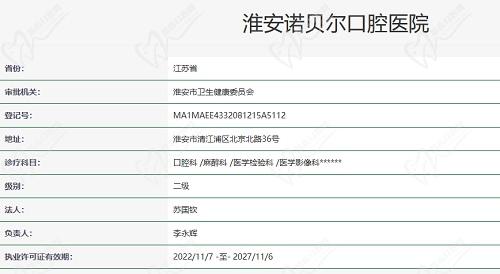淮安诺贝尔口腔是正规医院吗？