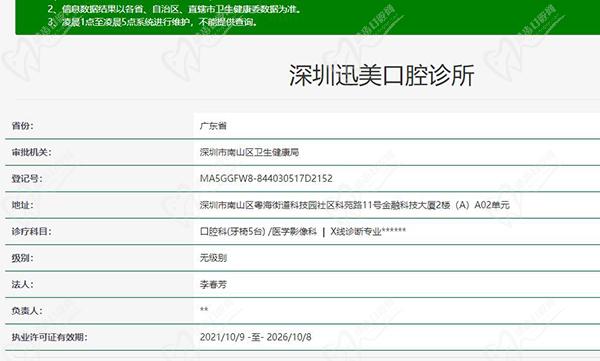 深圳迅美口腔资质