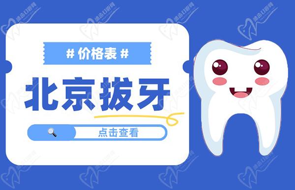 北京拔牙多少钱一颗2023价格表公布，拔智齿|乳牙|后牙收费不同