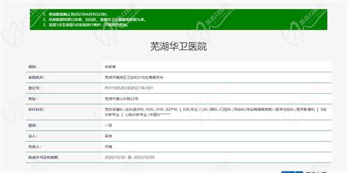 华卫医院资质图
