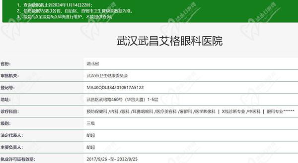 武汉武昌艾格眼科医院正规资质