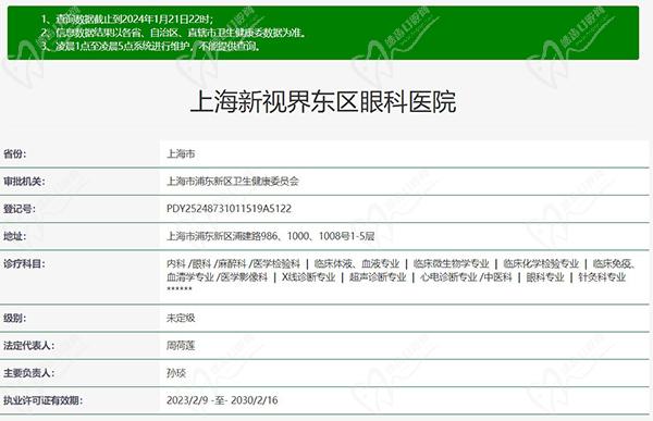 上海新视界东区眼科医院怎么样