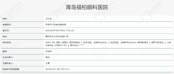 青岛福柏眼科医院资质