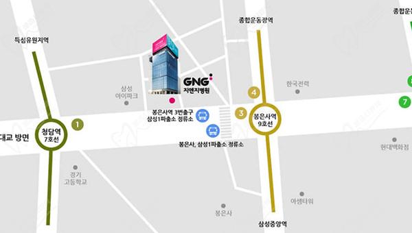 韩国GNG整形外科医院来院路线