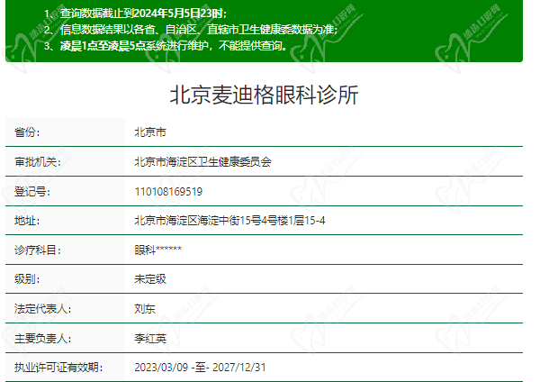 北京麦迪格眼科医院正规资质
