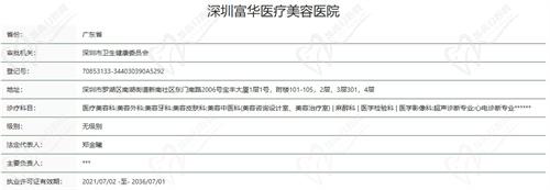 深圳富华整形医院资质