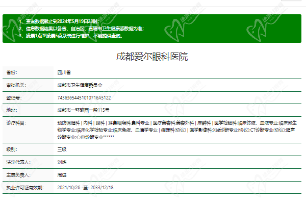 成都爱尔眼科医院正规资质