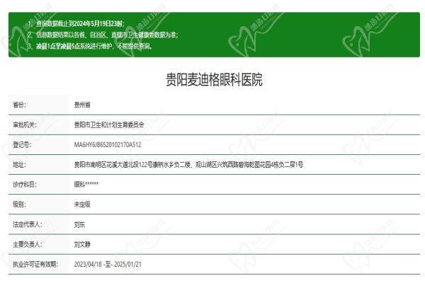 贵阳麦迪格眼科医院资质认证