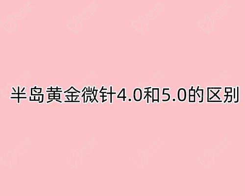 半岛黄金微针4.0和5.0的区别