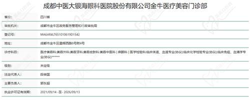 成都银海医美资质