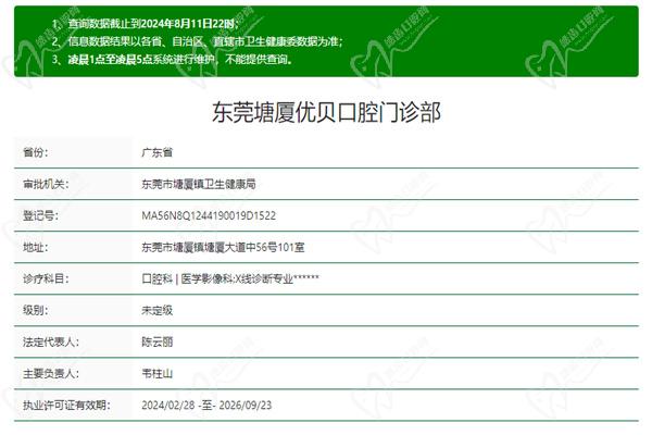 东莞塘厦国贸口腔门诊部许可证