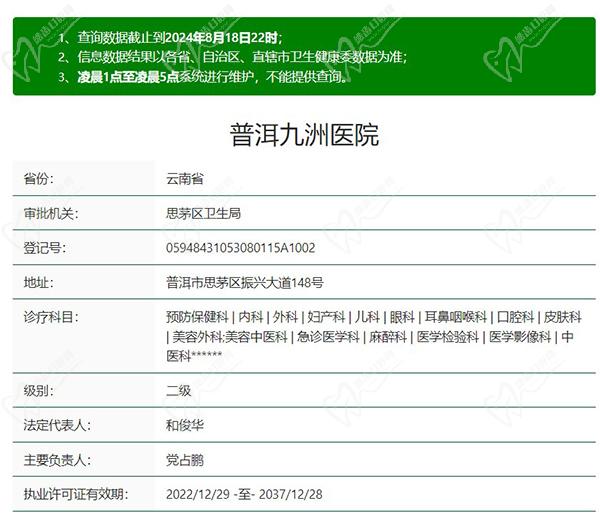 云南普洱九洲医院口腔科
