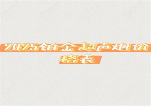  2025铂金超声炮价格表