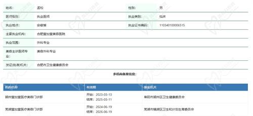合肥壹加壹孟松医生资质