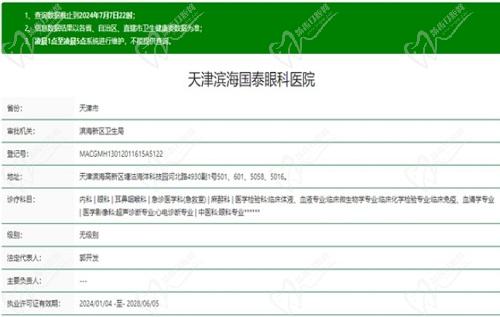 天津滨海国泰眼科医院怎么样