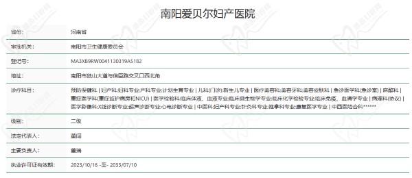 南阳爱贝尔妇产医院资质