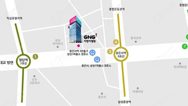 韩国GNG整形外科医院来院路线